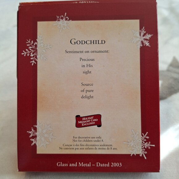 Vintage Hallmark Christmas Ornament 2003 Godchild‎ Stained Glass Star Keepsake - Picture 7 of 8